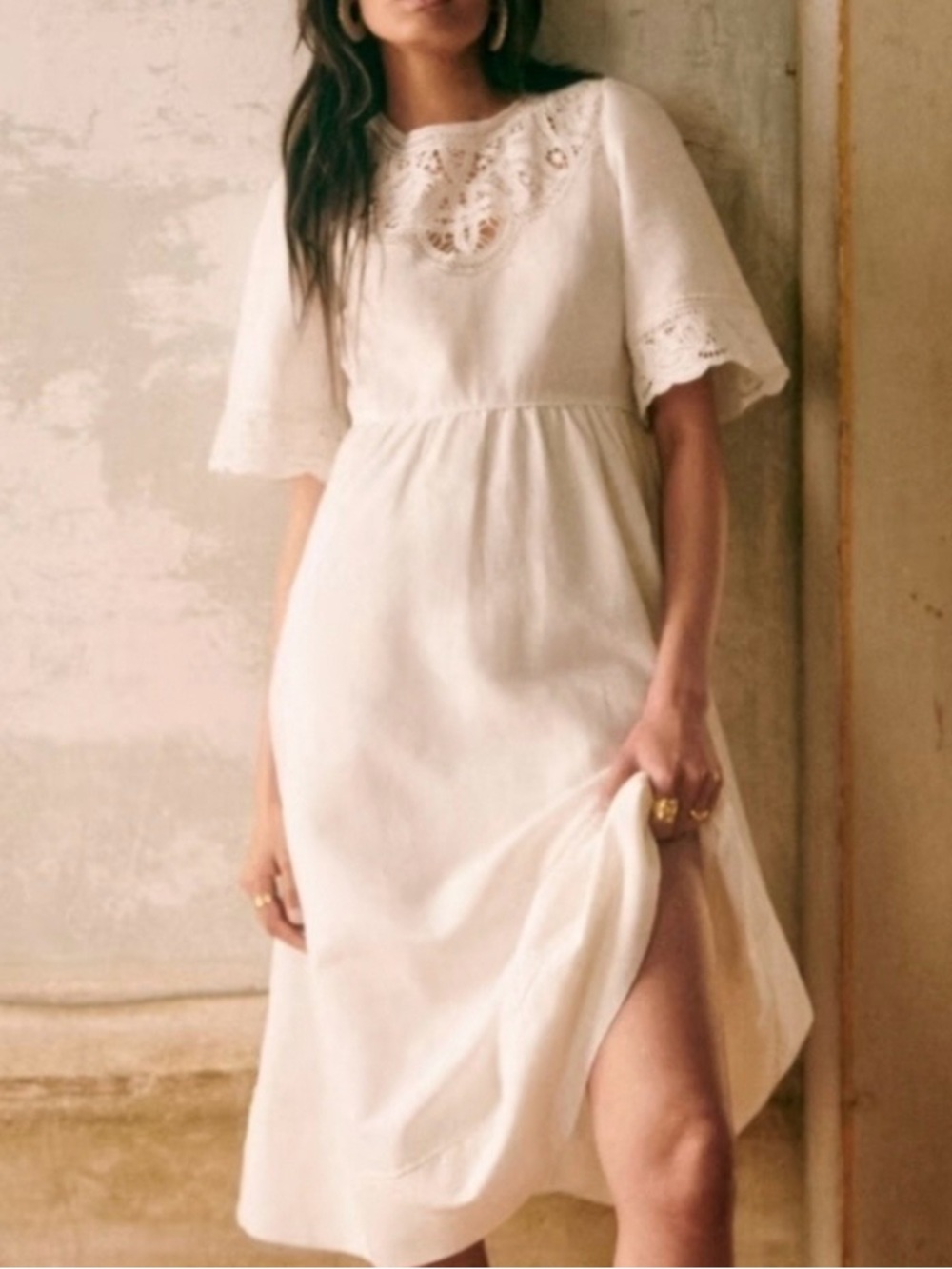 Sezane White Linen Ursula Dress Size 6 38